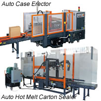 Automatic hot melt case erectors/carton sealers